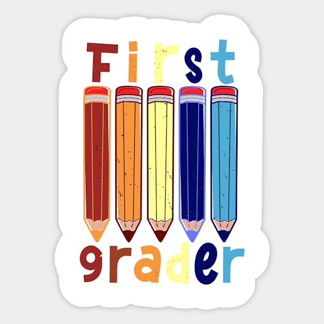 Funny First grader T-shirt Sticker by chilla09